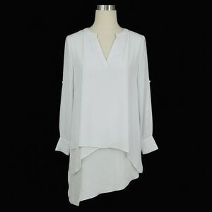 Philosophy Republic Clothing White V‎ Neck High Low Blouse Size Small